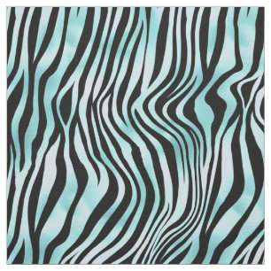 Turquise och Black Zebra Tyg