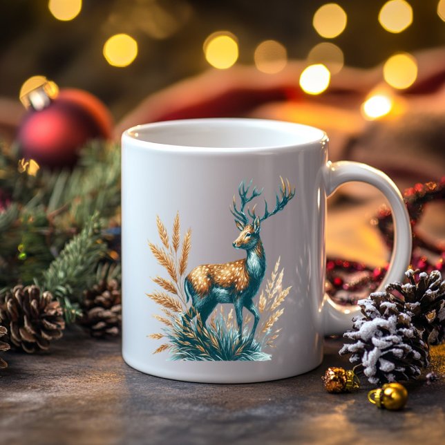Turquise och Brown Buck Hjort Kaffemugg (Skapare uppladdad)