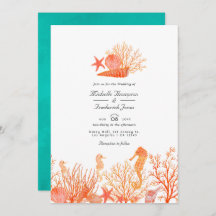 Turquise och Coral QR Code OSA Beach Wedding