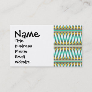 Turquise och Guld Tribal Arrowhad Zigzags Design Visitkort