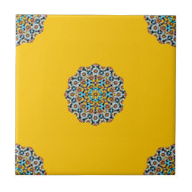 Turquise och Gult Marble Moroccan Mosaic