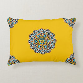 Turquise och Gult Marble Moroccan Mosaic Prydnadskudde