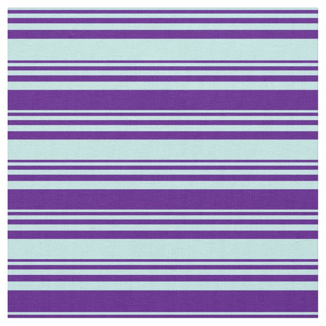 Turquise och Indigo Färgad Lined Mönster Tyg (Närbild)