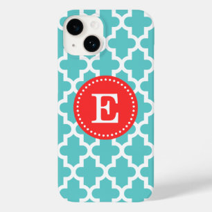 Turquise och Red Modern Moroccan Monogram