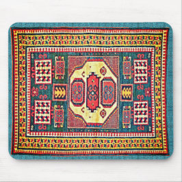 Turquise och Ro Red Kazak Oriental Matta Design Musmatta