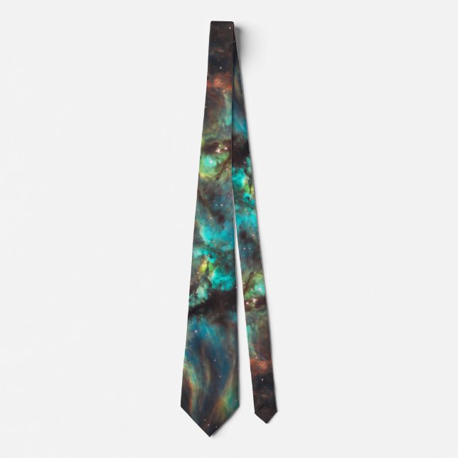 Turquise och Rust Crab Nebula Tie Slips (Framsida)