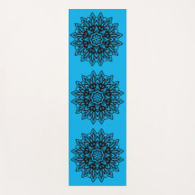 Turquise och svart mandala yoga mat