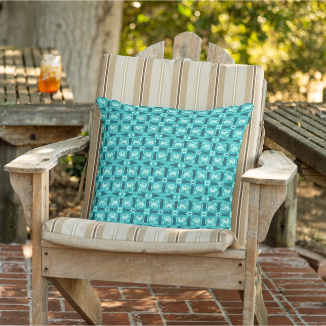 Turquise och Teal Shibori Play Kudde (Stol)