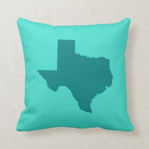 Turquise och Teal Texas Shape Kudde
