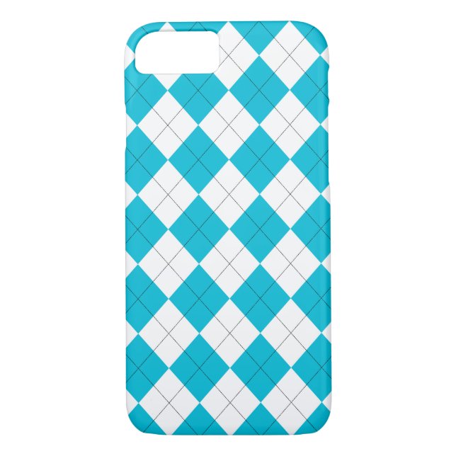 Turquise och White Argyle Case-Mate iPhone Skal (Baksida)