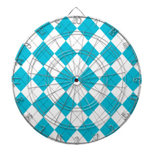 Turquise och White Argyle Darttavla