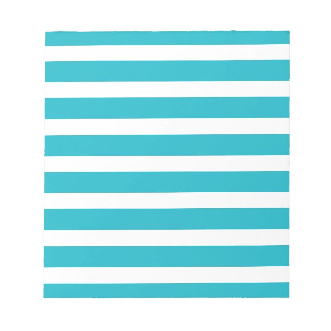 Turquise och White Rand Nautical Summer Anteckningsblock (Framsida)