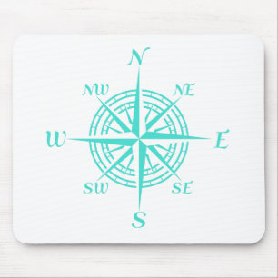 Turquise on White Compass Ro Musmatta