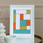 Turquise Orange Guld Färg Block Mid Century Poster<br><div class="desc">Den här djärva utformningen från mitten av århundradet har färg i turkosblått,  mörk orange,  guld,  vitt och svart. Det här kommer att bli ett fantastiskt tillskott till dina hemmabilder.</div>