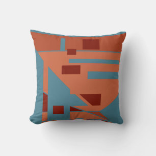 Turquise Orange Red Geometric Southwest look Kudde