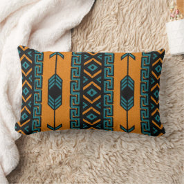 Turquise Orange Southwest Tribal Aztec Mönster Lumbarkudde