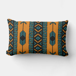 Turquise Orange Southwest Tribal Aztec Mönster Lumbarkudde