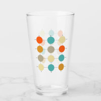 Turquise Orange Tan Circles and Linjer Mid Century