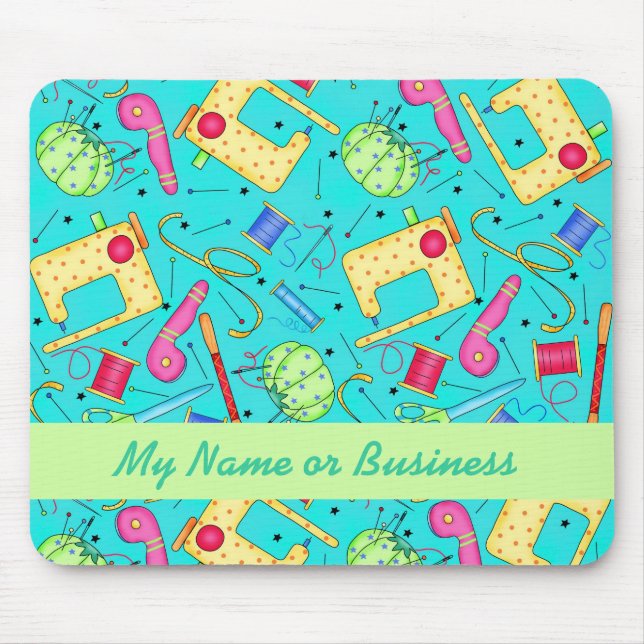 Turquise Personlig Sewing Art Mousepad Musmatta (Framsidan)