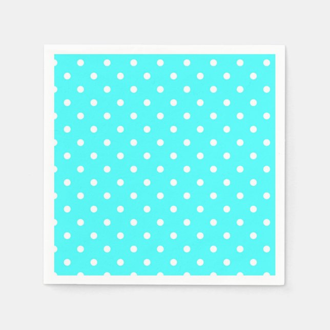 Turquise polka dot modern glamor pappersservett (Framsidan)