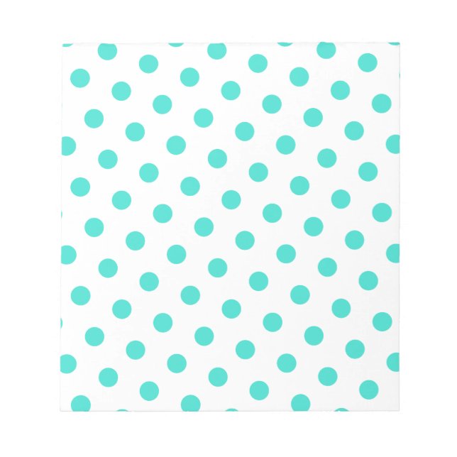Turquise Polka dots Anteckningsblock (Framsida)
