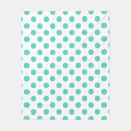 Turquise polka dots fleecefilt