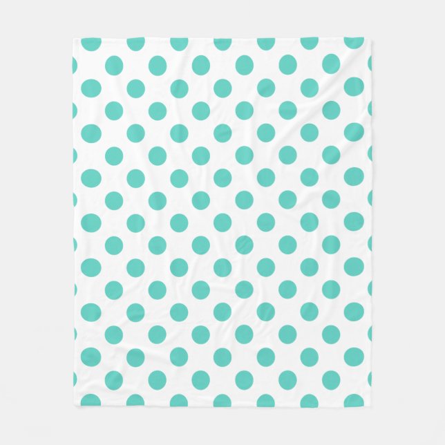 Turquise polka dots fleecefilt (Framsidan)