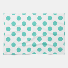 Turquise polka dots kökshandduk