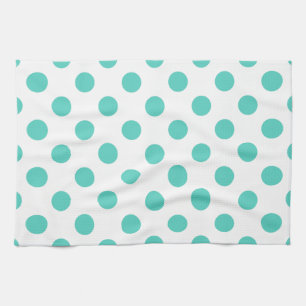 Turquise polka dots kökshandduk