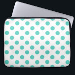 Turquise polka dots laptop fodral<br><div class="desc">Turkos polka dots på vit bakgrund</div>