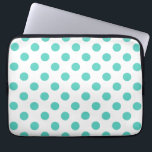Turquise polka dots laptop fodral<br><div class="desc">Turkos polka dots på vit bakgrund</div>