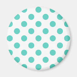 Turquise polka dots magnet