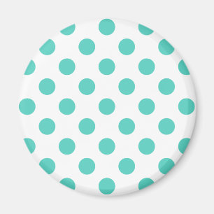Turquise polka dots magnet