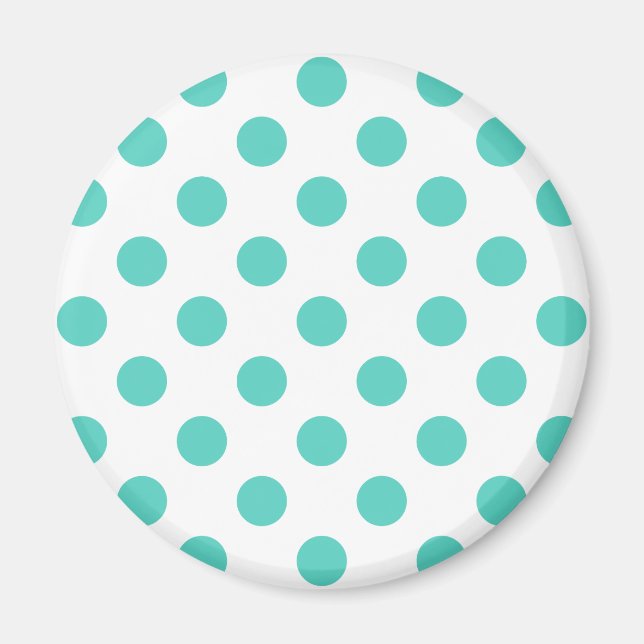 Turquise polka dots magnet (Framsidan)