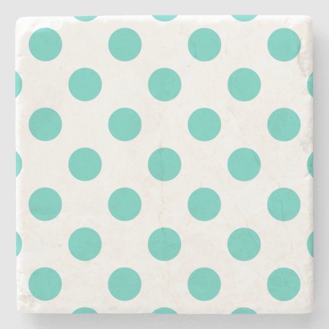 Turquise polka dots stenunderlägg (Framsidan)