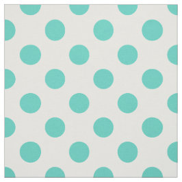 Turquise polka dots tyg