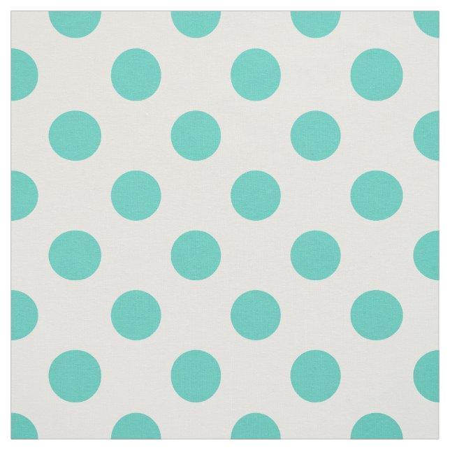 Turquise polka dots tyg (Provkarta)