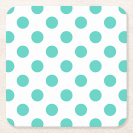 Turquise polka dots underlägg papper kvadrat