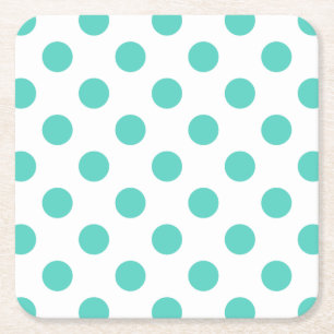 Turquise polka dots underlägg papper kvadrat