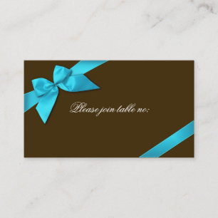 Turquise Ribbon Guest Bord Place Card Placeringskort