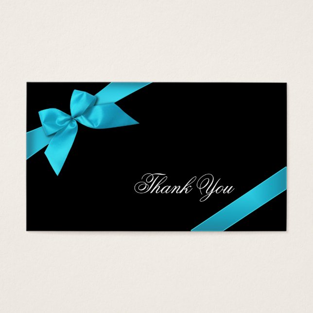 Turquise Ribbon Tack Minicard Visitkort (Framsidan)