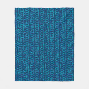 Turquise Ringar Blue Dots Mönster Fleece Blanket