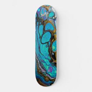 Turquise River vatten och abstrakt art av sten Mini Skateboard Bräda 18,5 Cm