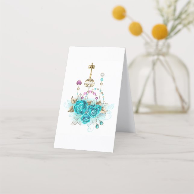 Turquise Ro med Nycklar Lojalitetskort (Baksida)