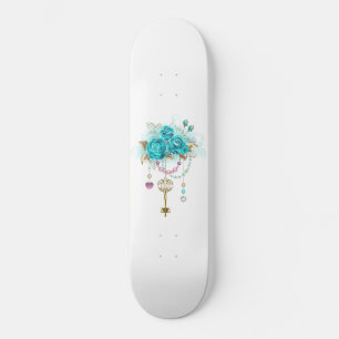 Turquise Ro med Nycklar Mini Skateboard Bräda 18,5 Cm
