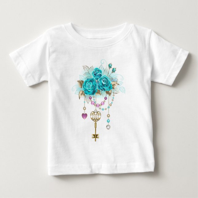 Turquise Ro med Nycklar T Shirt (Framsida)