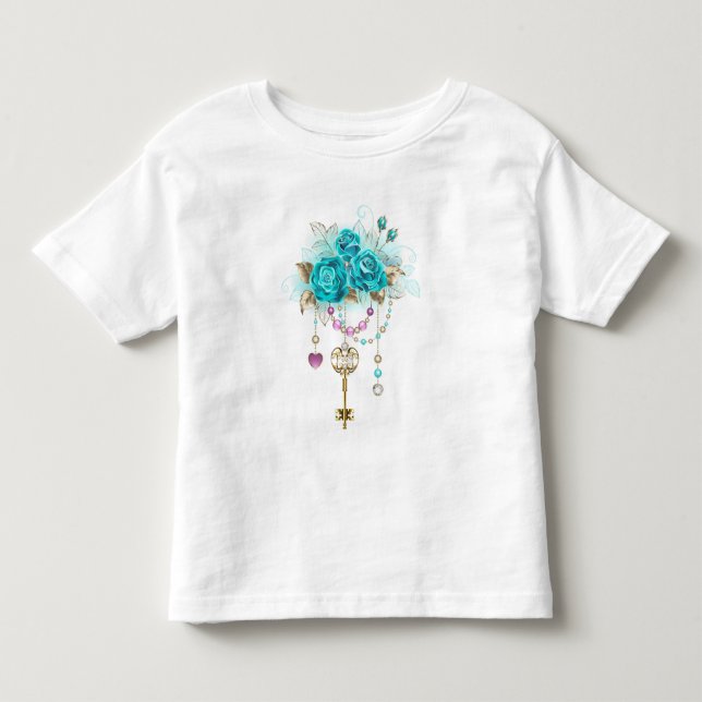Turquise Ro med Nycklar T Shirt (Framsida)