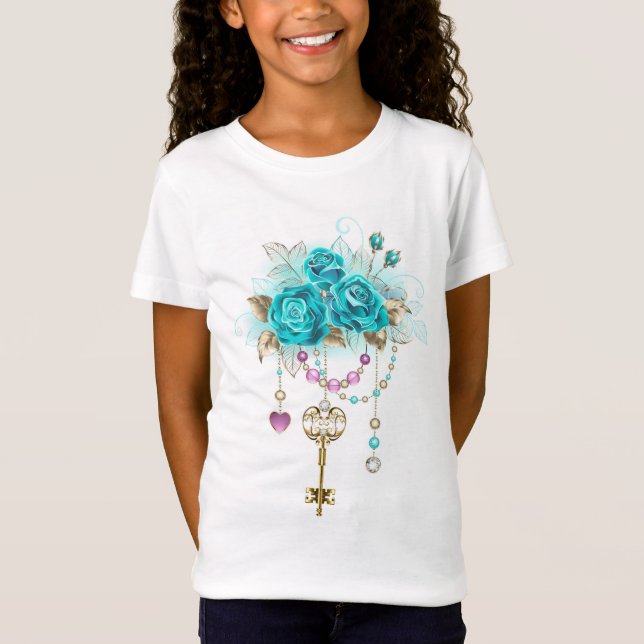 Turquise Ro med Nycklar T Shirt (Framsida)