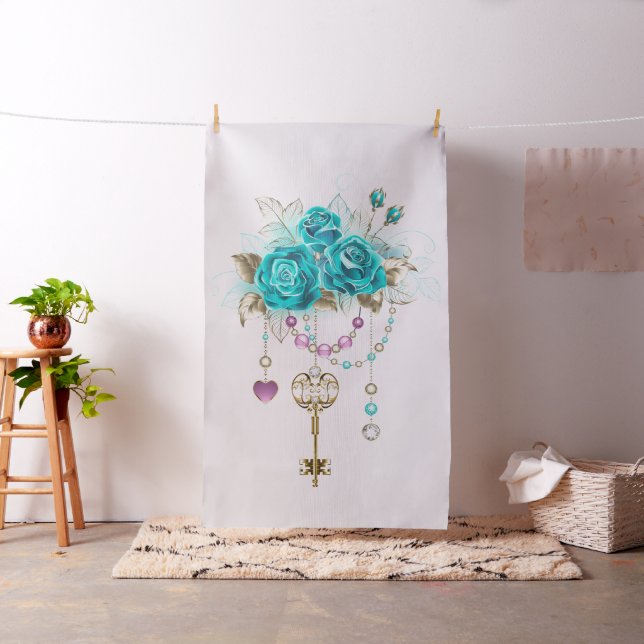 Turquise Ro med Nycklar Tyg (In Situ)