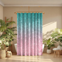 Turquise & Rosa Sparkling Faux Glitter Ombre
